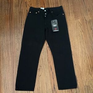 Levi's Women’s Classic Black 501 Original Cropped High Rise Straight Leg